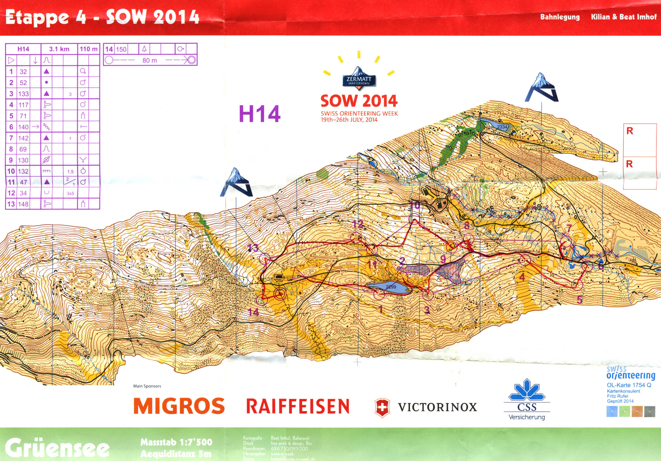 Swiss-O-Week 2014 Zermatt Etappe 4 (H14) (24.07.2014)