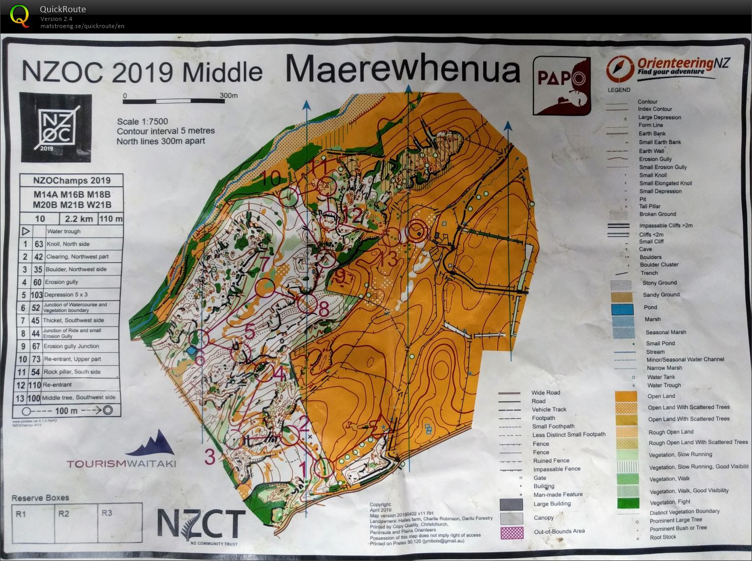 NZOC 2019 Middle Maerewhenua - W21B (21/04/2019)