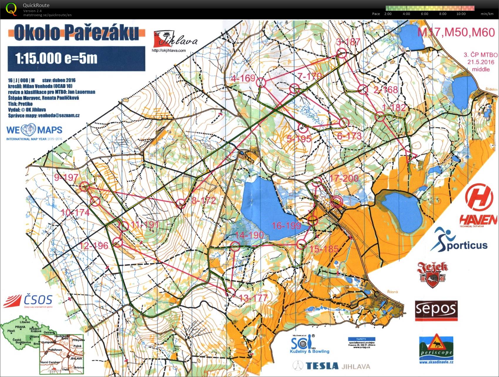 Český pohár MTBO - 3. kolo (M17) (21.05.2016)