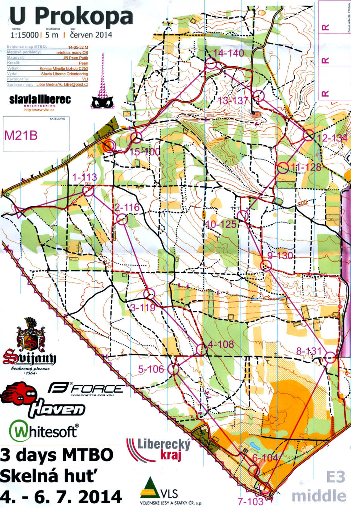 Český pohár MTBO - 10. kolo (M21B) (06.07.2014)