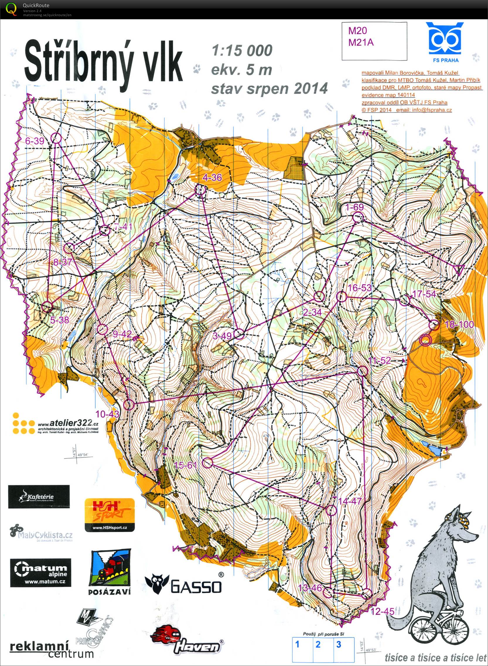 Český pohár MTBO - 11. kolo (M21A) (09.08.2014)