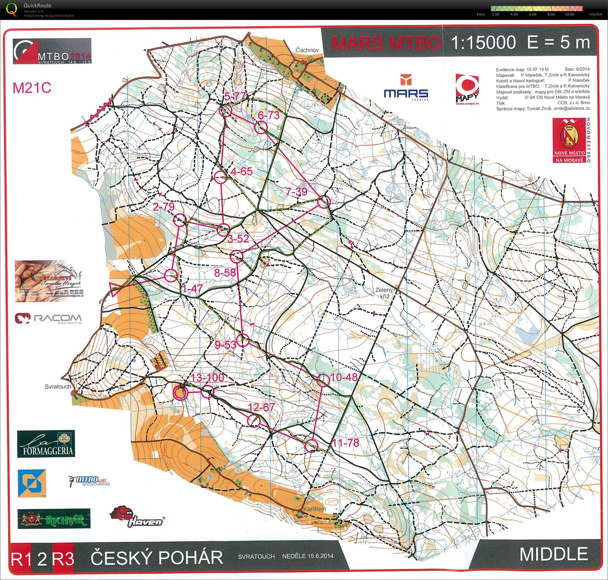 Český pohár MTBO 2014 - krátká (M21C) (15/06/2014)