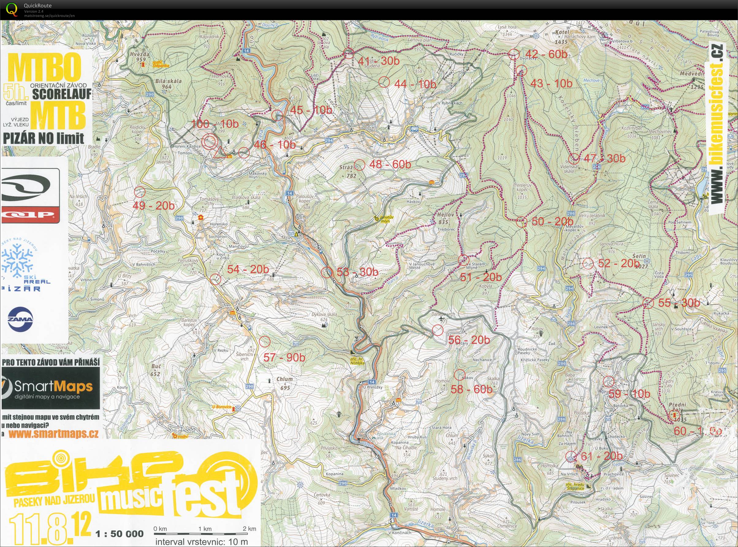 MTBO scorelauf Bikemusicfest (DH) (11.08.2012)