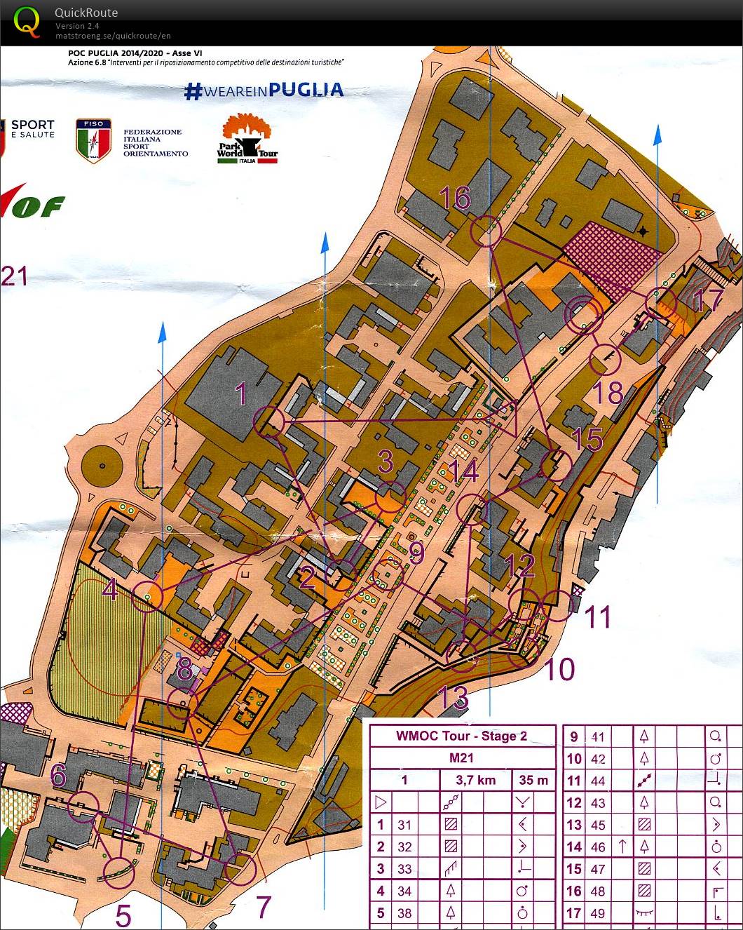 WMOC Tour 2022 - E2 Sprint Vieste (M21) (11-07-2022)