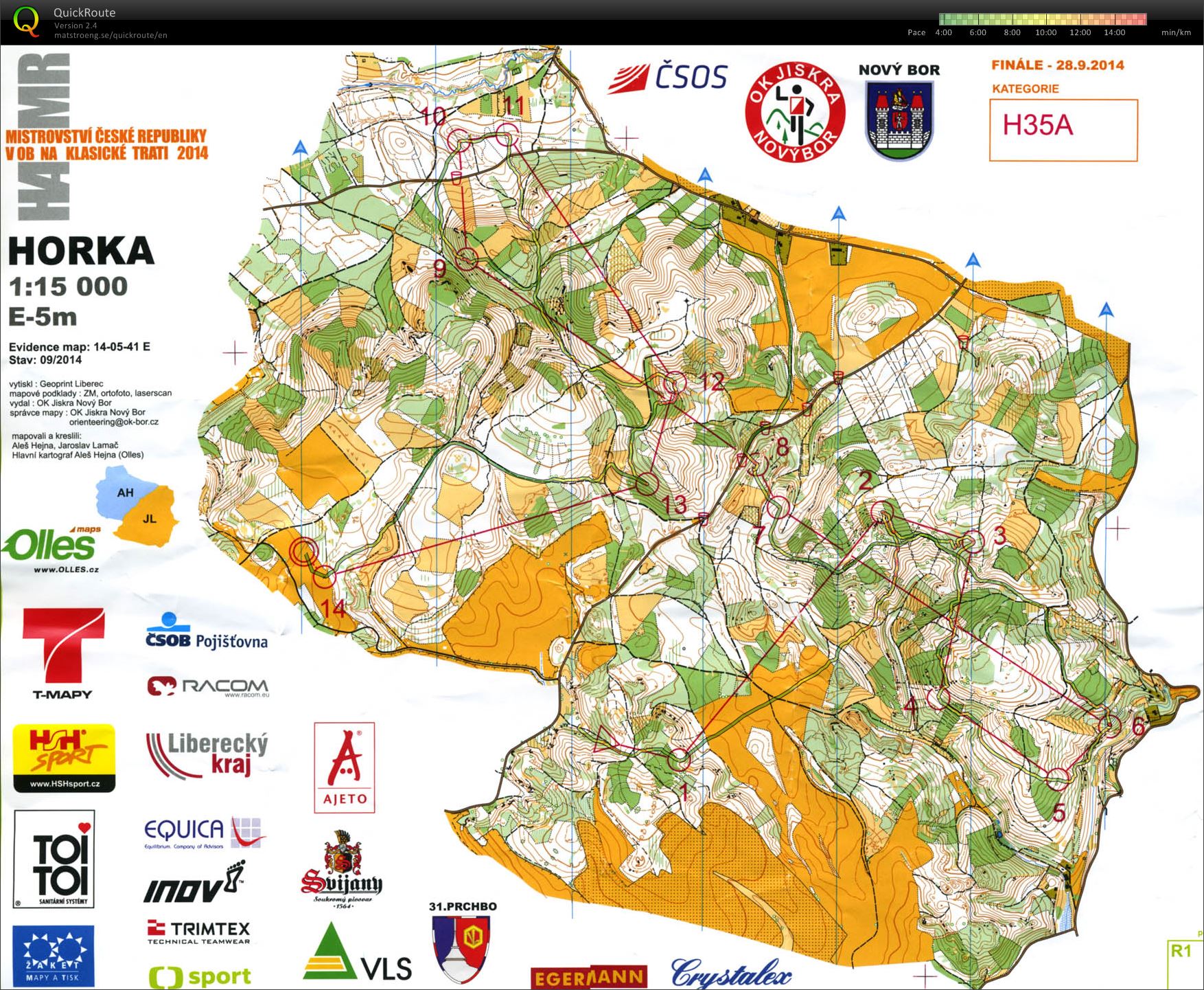 Veteraniáda ČR na klasické trati finále (H35A) (28.09.2014)