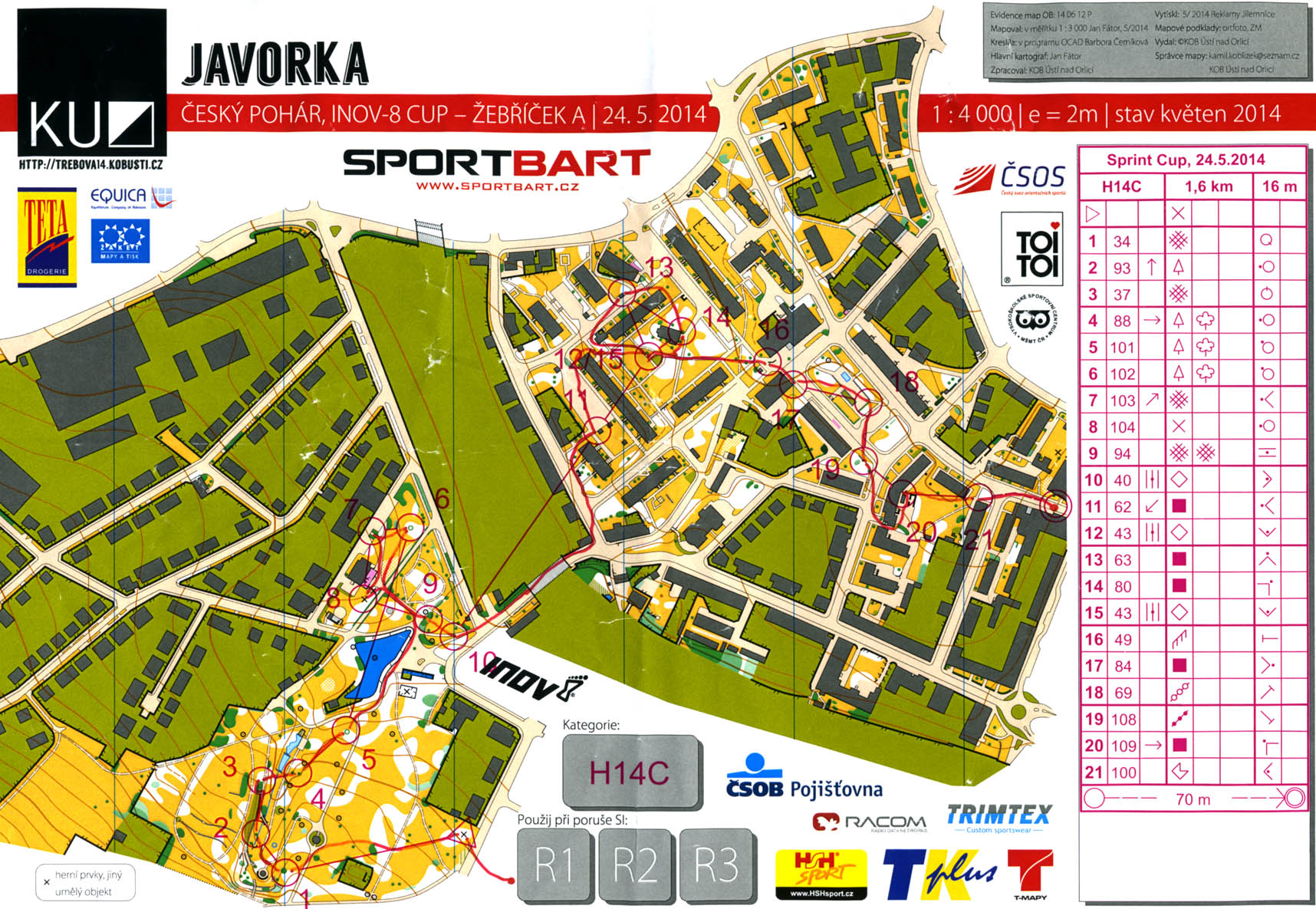 Český pohár, INOV-8 CUP - žebříček A (H14C) (24.05.2014)