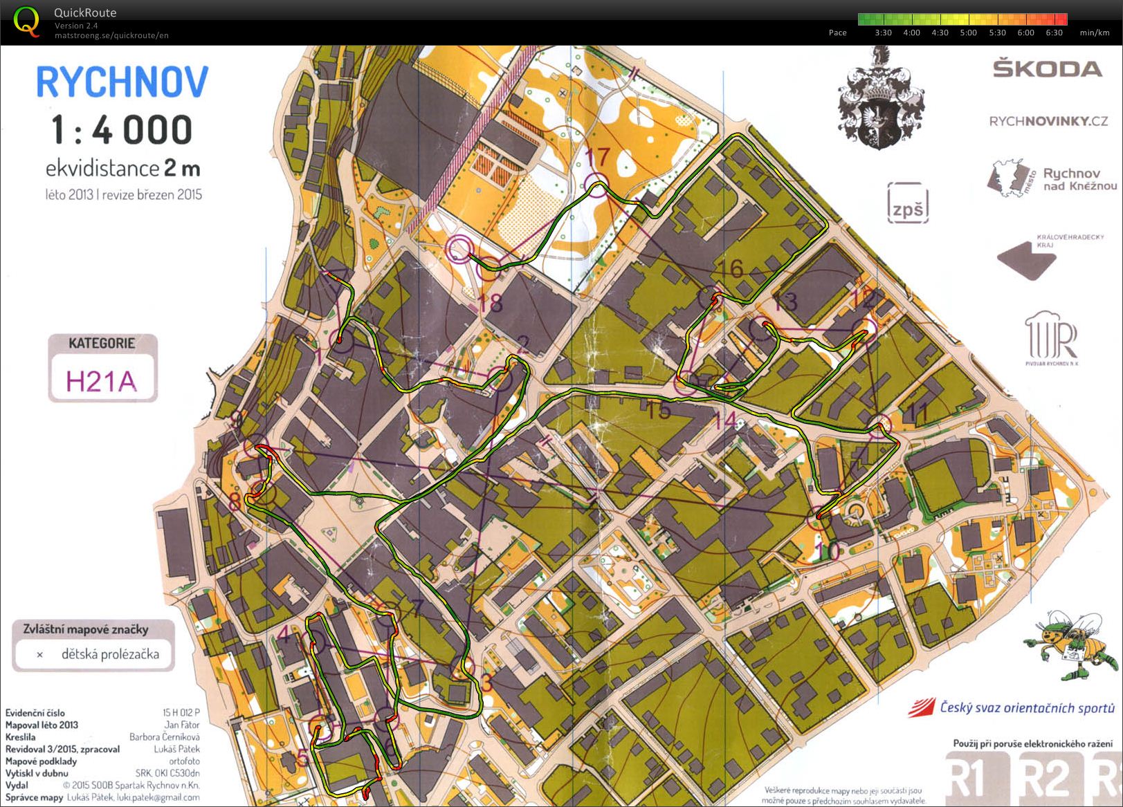 4. Včp 2015 - oblastní mistrovství - sprint (H21A) (18.04.2015)