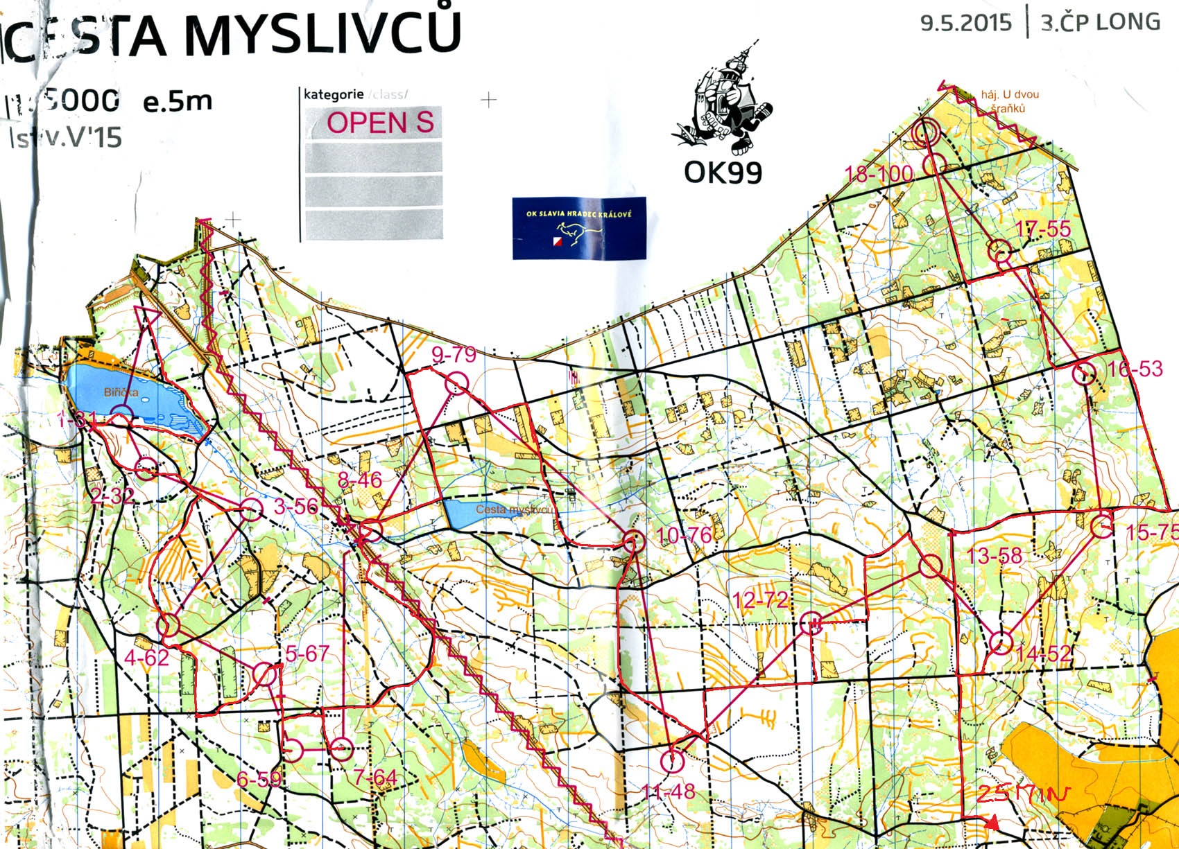 Český pohár MTBO - 3. kolo - Open Short (09.05.2015)