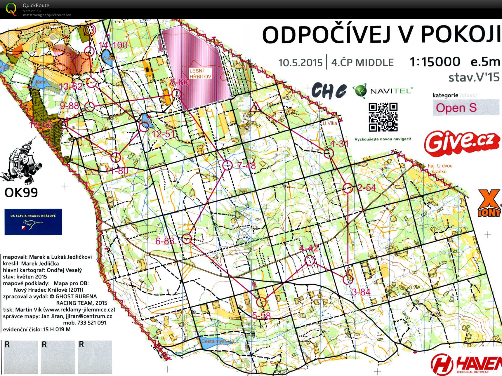 Český pohár MTBO - 4. kolo - Open Short (10.05.2015)