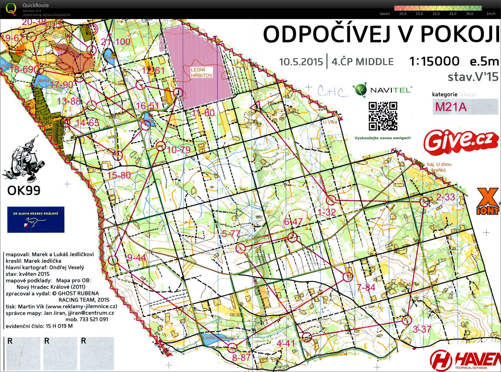 4. kolo Český pohár MTBO (M21A) (10.05.2015)