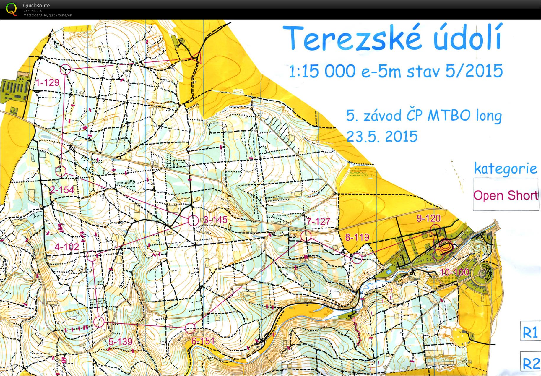 Český pohár MTBO - 6. kolo - Open Short (24.05.2015)