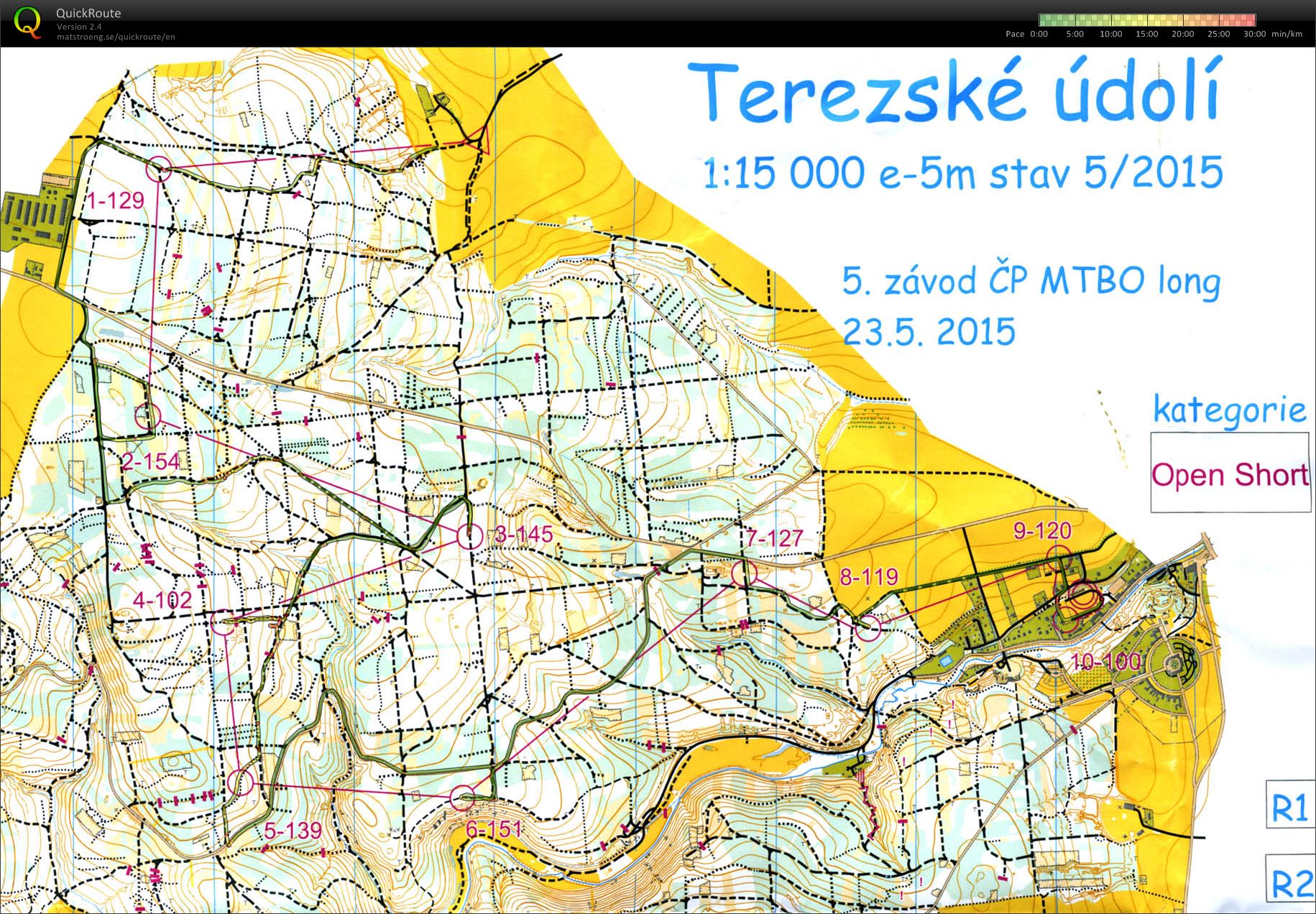 Český pohár MTBO - 6. kolo - Open Short (24.05.2015)