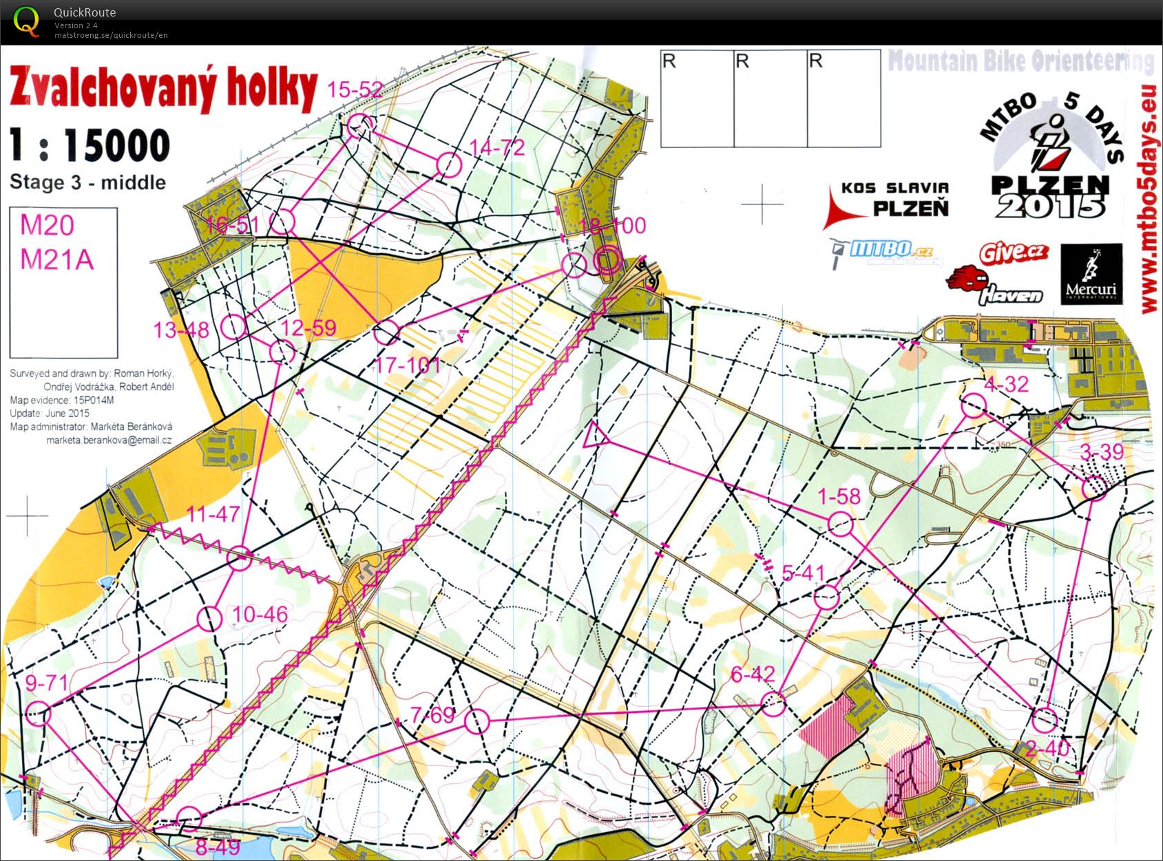 Český pohár MTBO - 8. kolo (M21A) (04.07.2015)