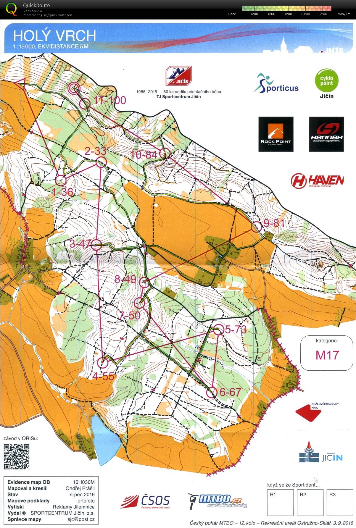 Český pohár MTBO - 12. kolo (M17) (03/09/2016)