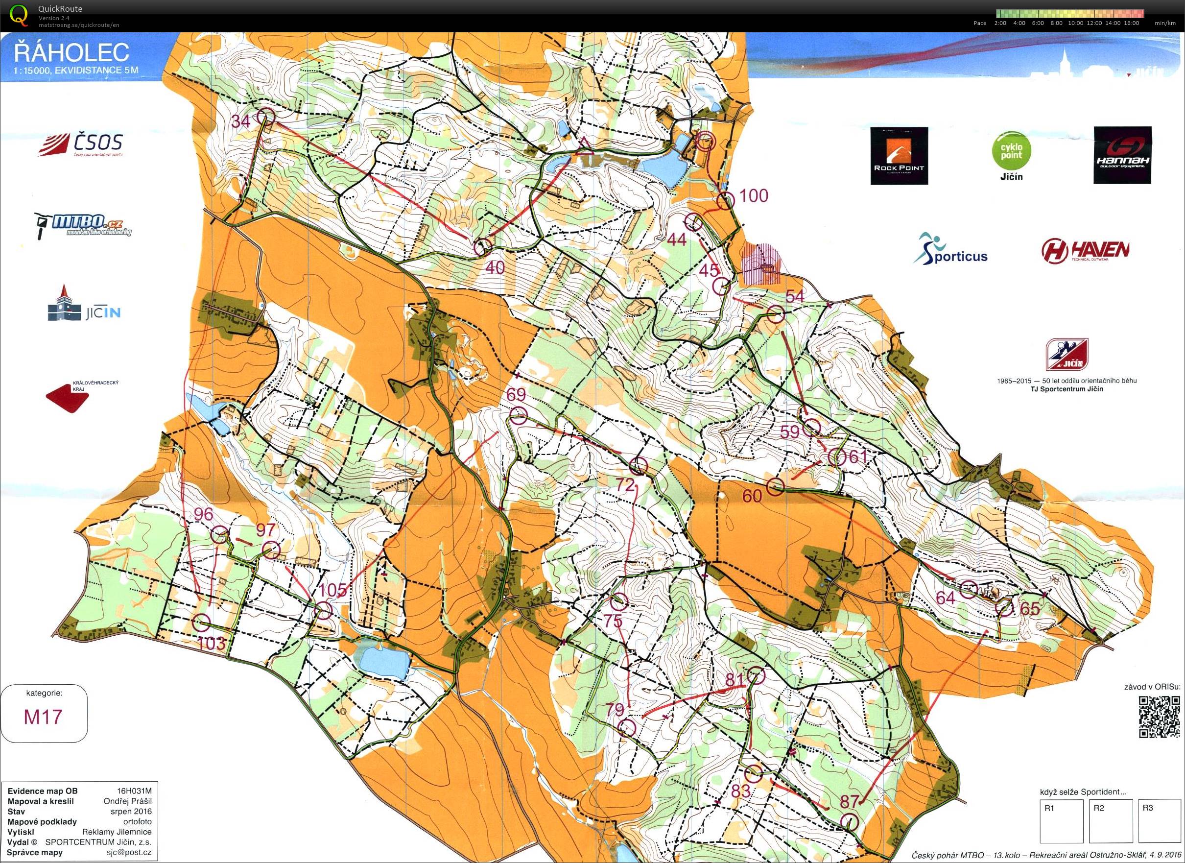 Český pohár MTBO - 13. kolo (M17) (04-09-2016)